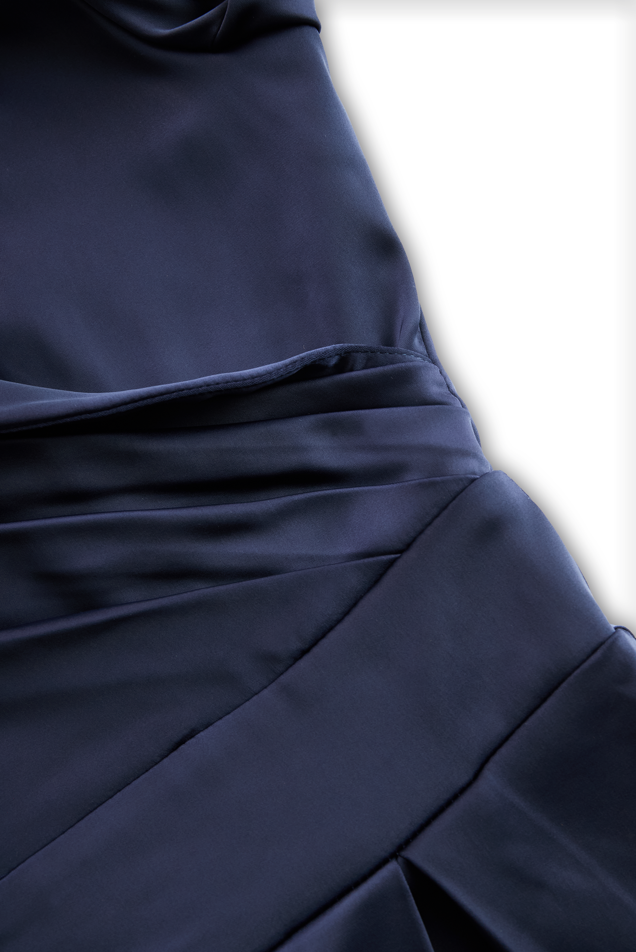 Vintage-Inspired Satin Midi Dress With Draped Collar | Elegant Women's Dress