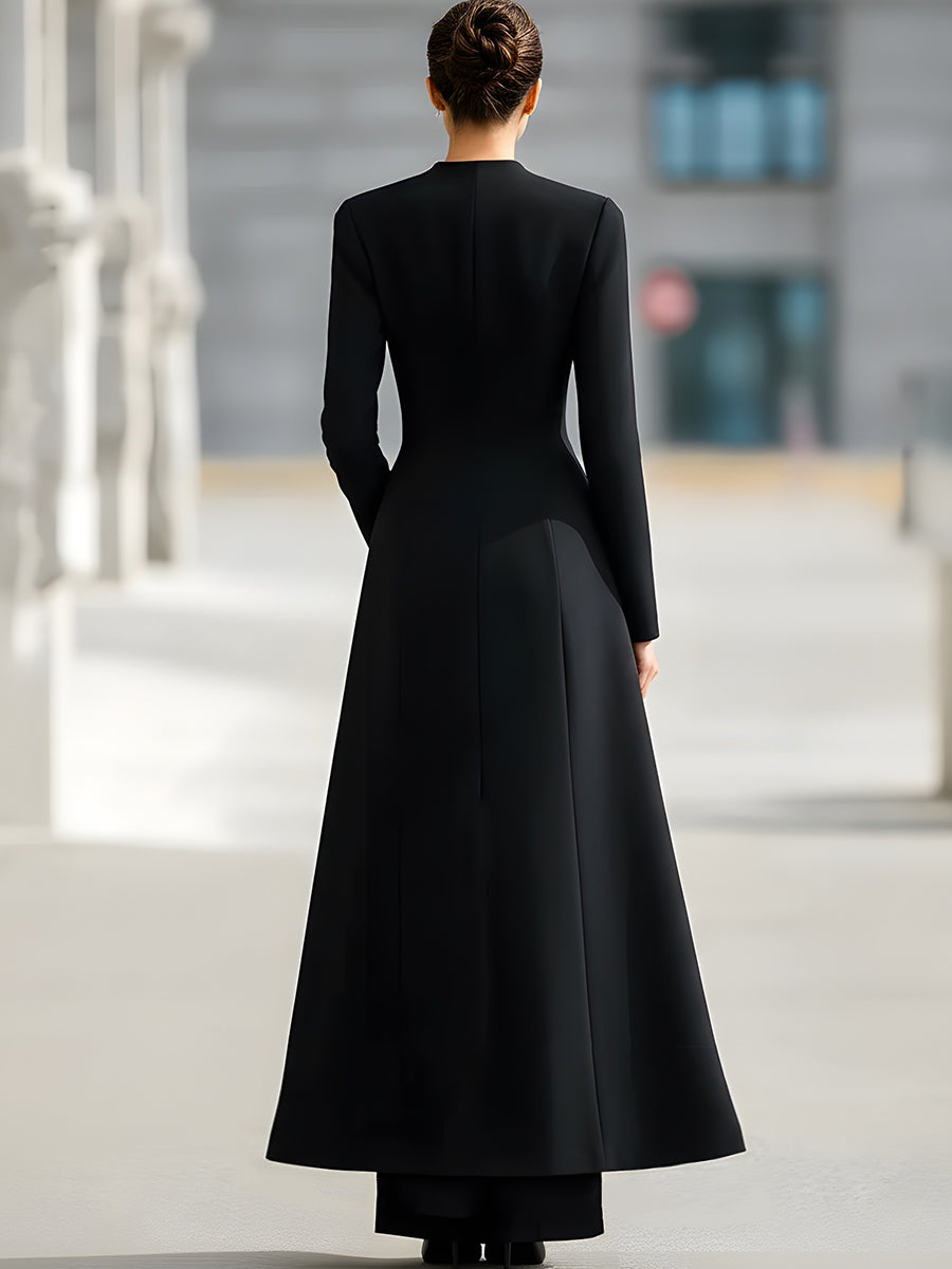 Elegant Long Blazer And Trousers Set | Elegant Women's Dress