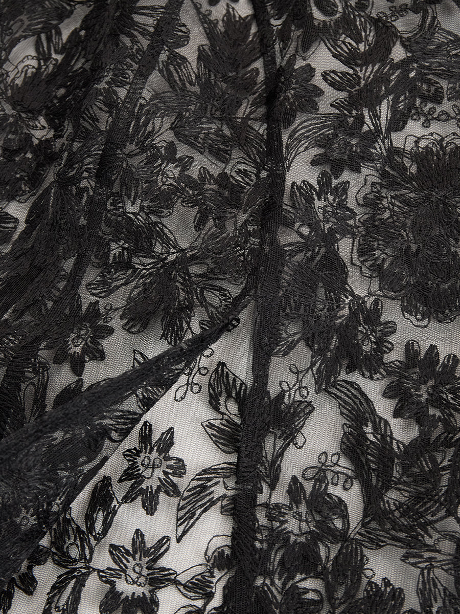 Elegant Tailored Blazer Panel Lace Gown Set | Elegant Women's Dress