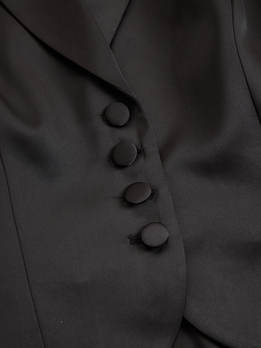 Elegant Tailored Blazer Panel Lace Gown Set | Elegant Women's Dress