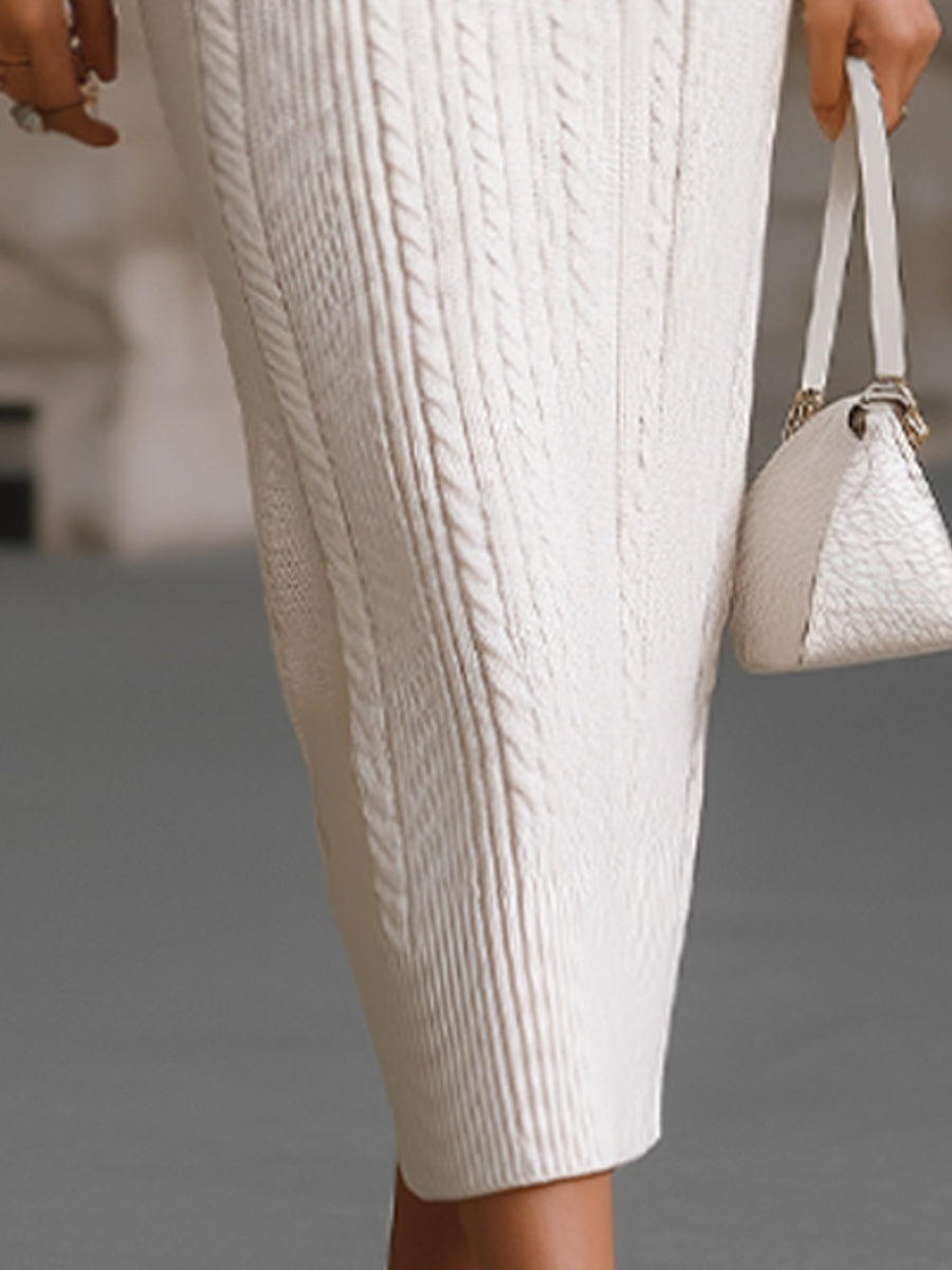 Timeless Cable-Knit Halter Maxi Dress | Elegant Women's Dress