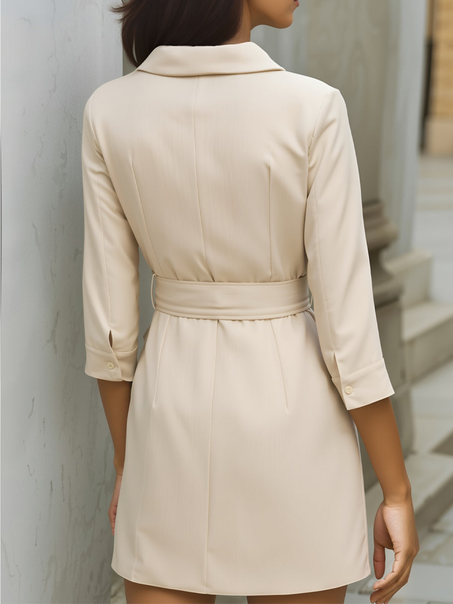 Tailored Blazer-Inspired Mini Dress With Belted Waist | Elegant Women's Dress