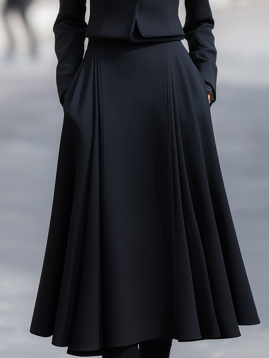 Tailored Blazer & Midi Skirt Set With Structured Elegance | Elegant Women's Dress