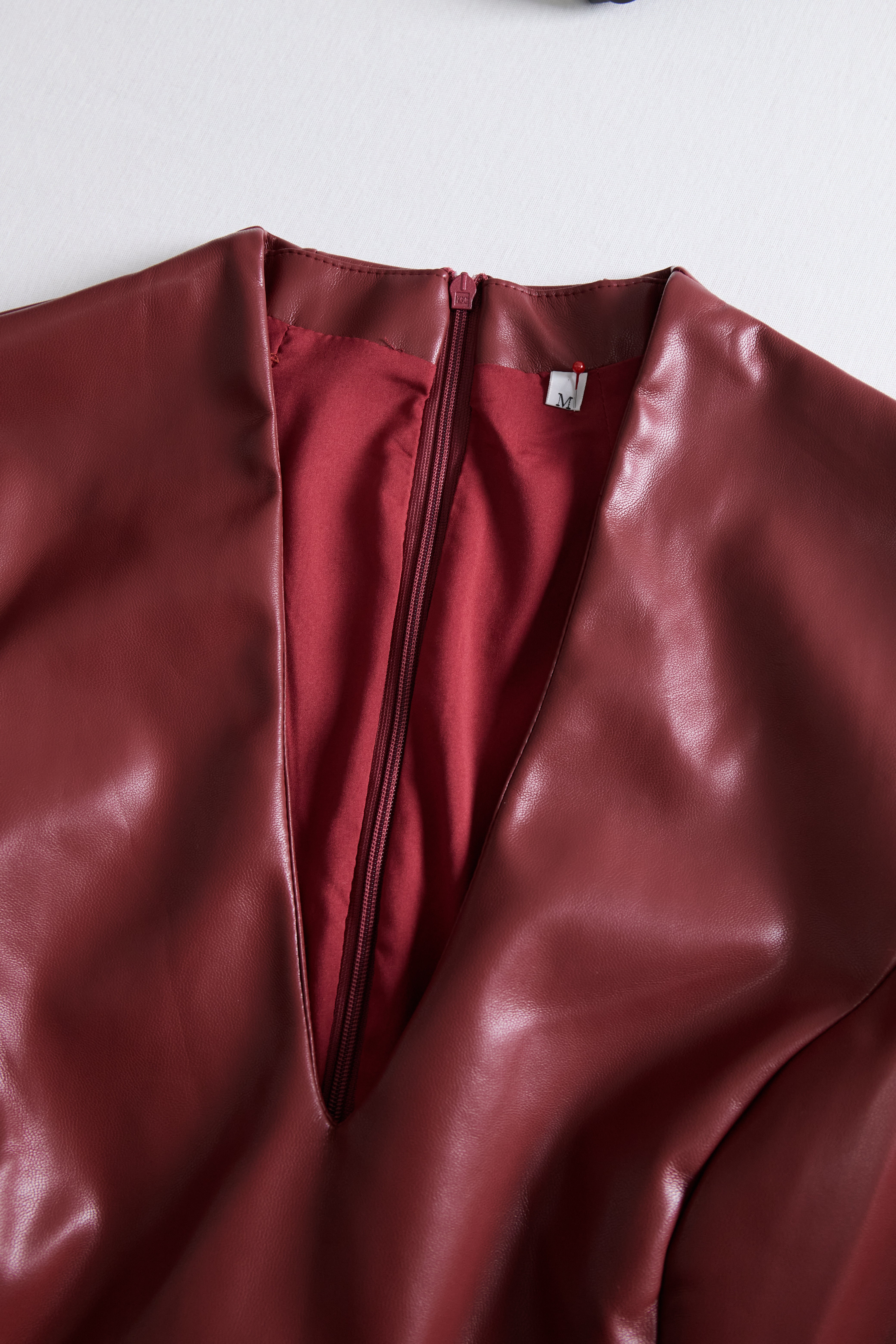 Sophisticated Black Faux Leather Bodycon Dress | Elegant Women's Dress