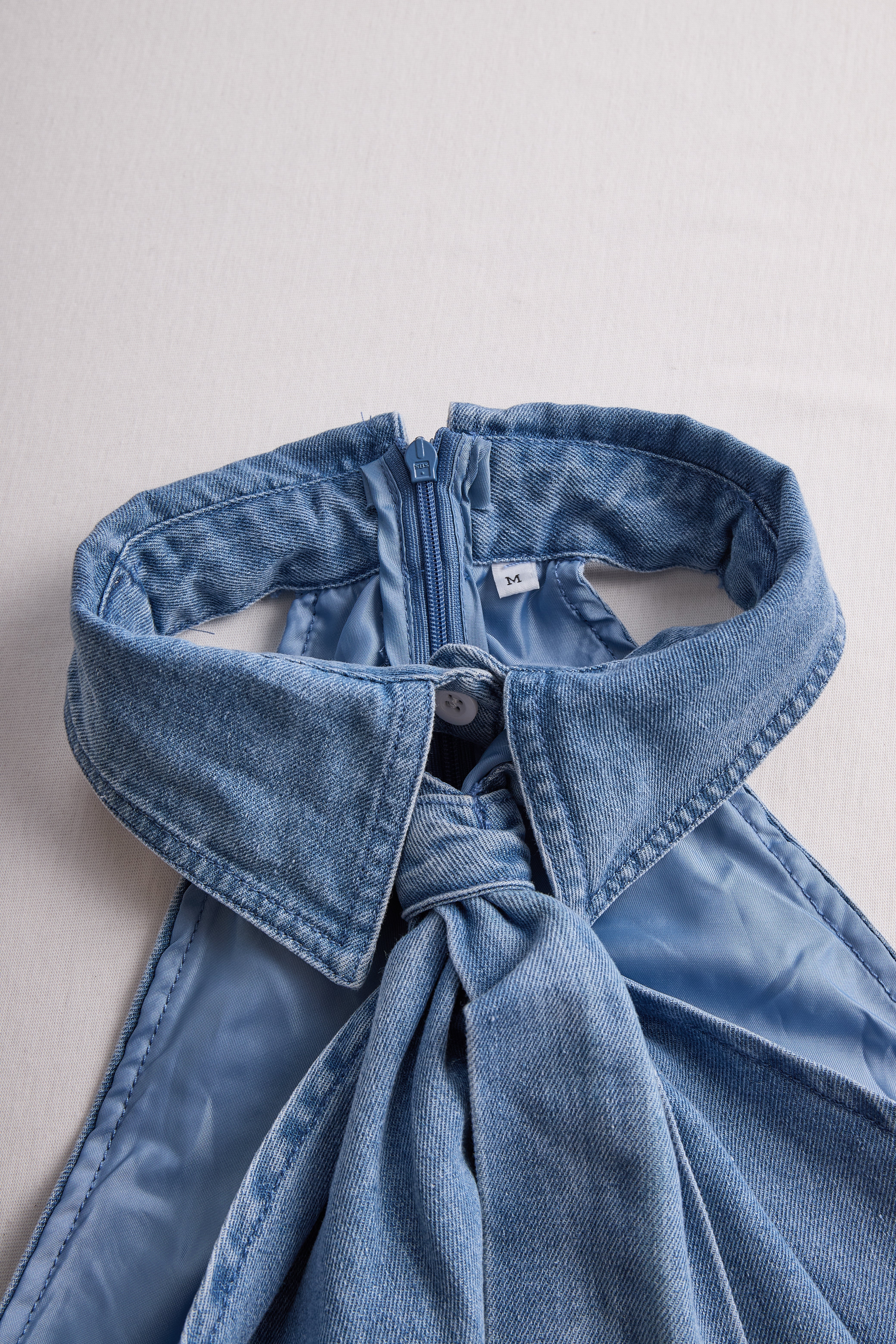 Stylish Sleeveless Halter Blouse with Neck Tie Detail | Elegant Women's Dress