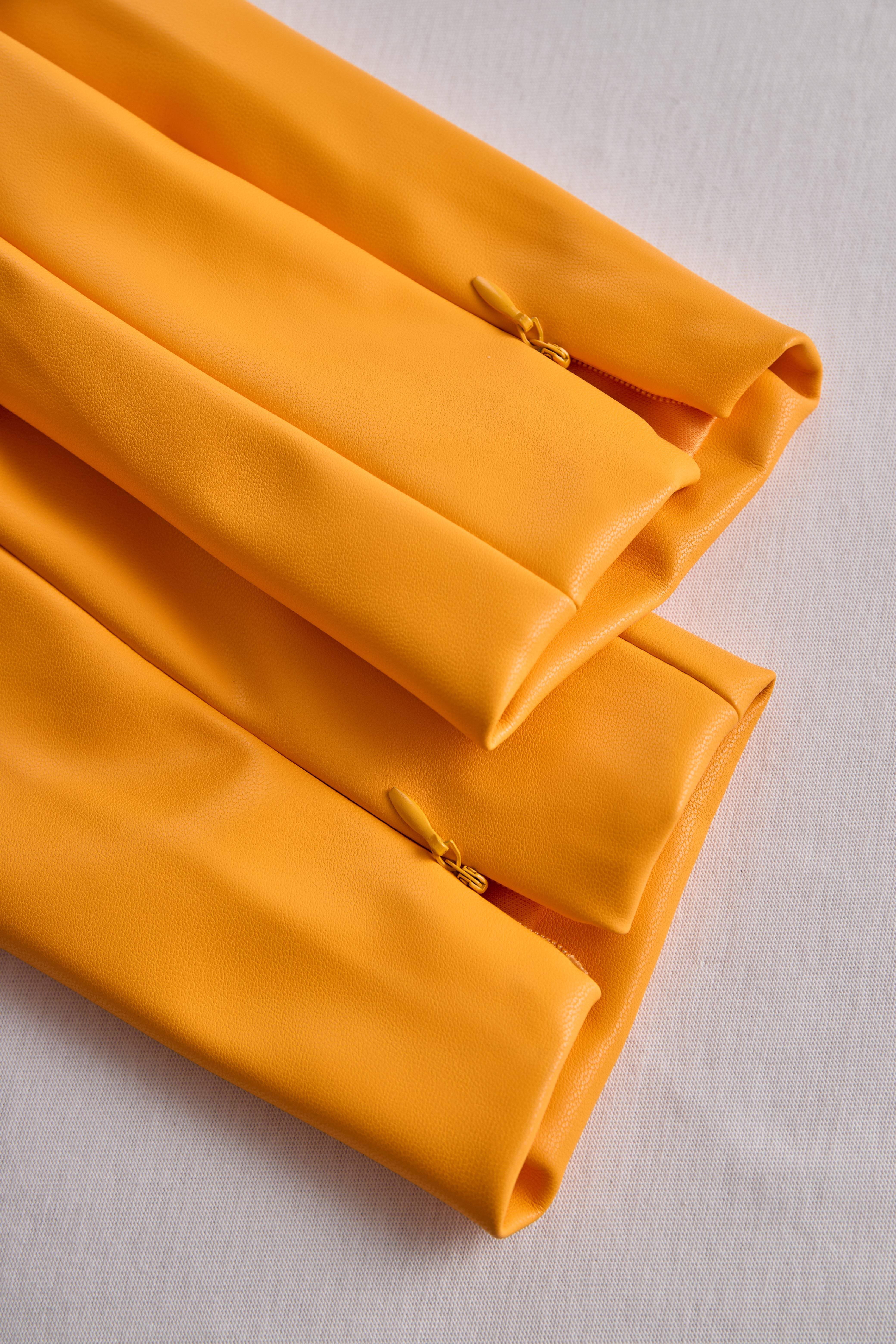 Bright Orange Faux Leather Bodycon Dress | Elegant Women's Dress