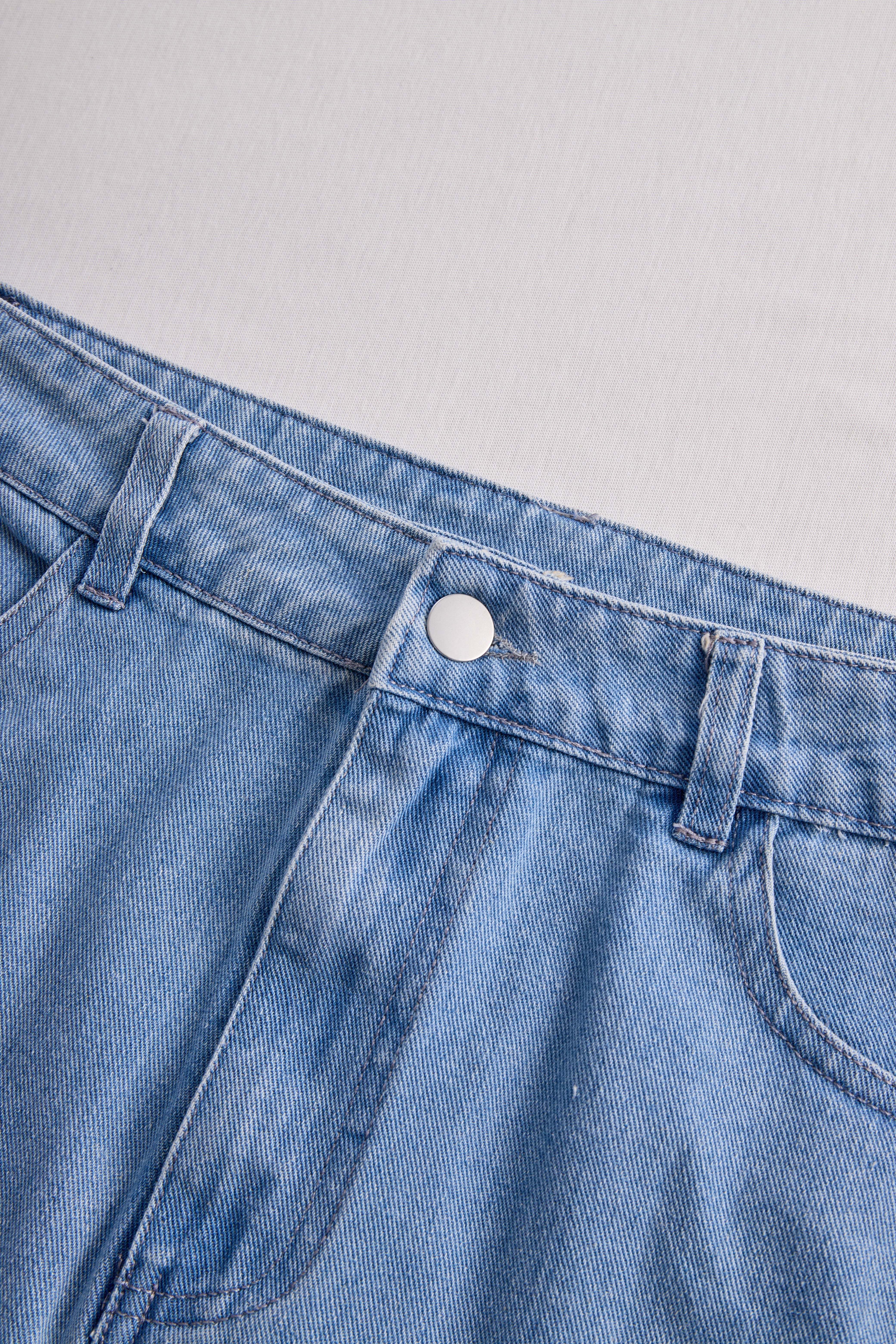 Stylish Denim Two-Piece Set With Asymmetrical Top And Fringed Skirt | Elegant Women's Dress