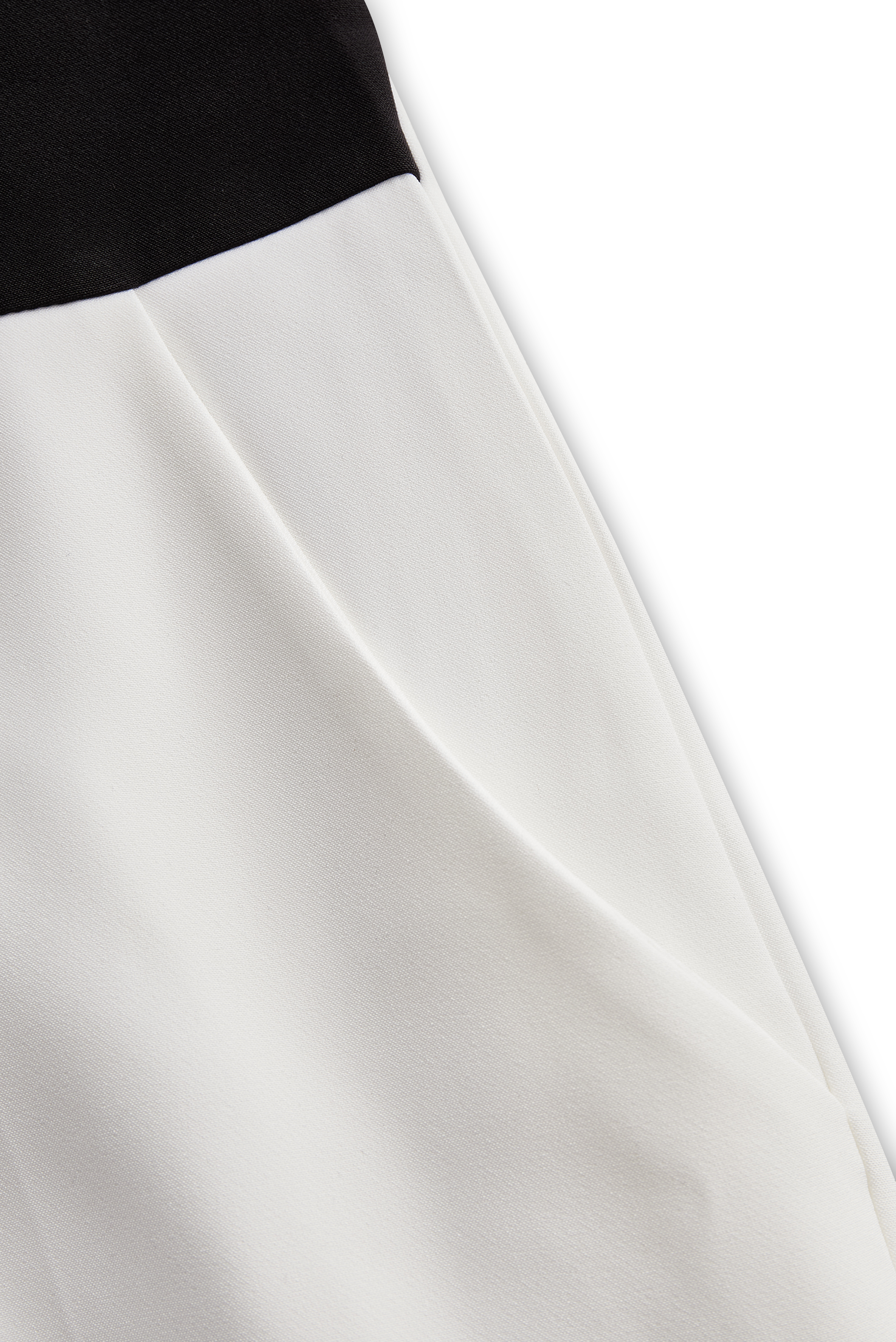 Sleek White Jumpsuit With Dual Button Detail And Black Lapel | Elegant Women's Dress