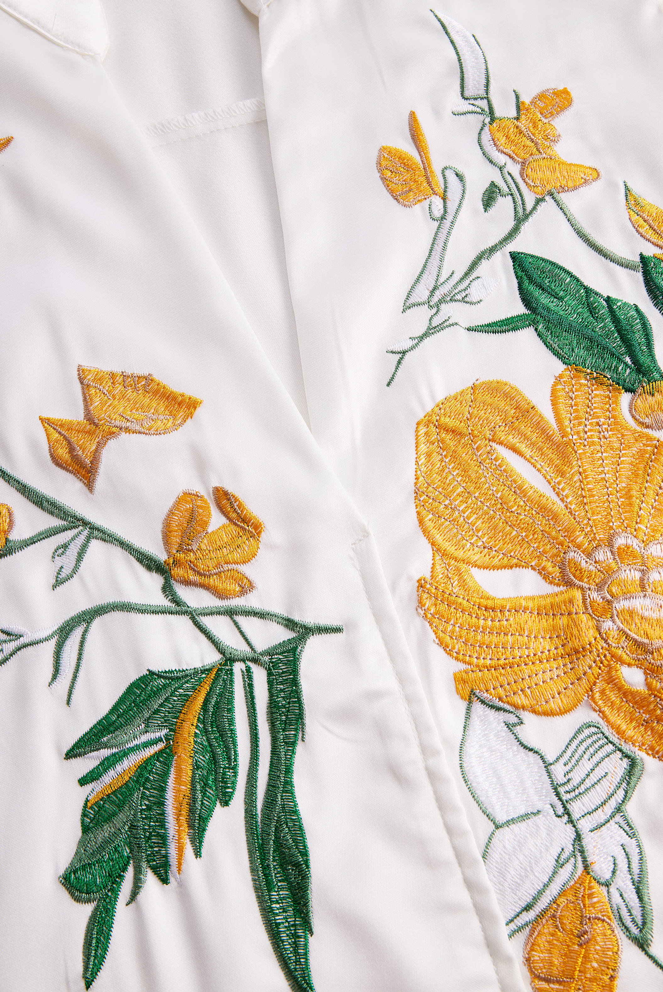 Sleeveless Blouse with Yellow Floral Embroidery | Elegant Women's Dress