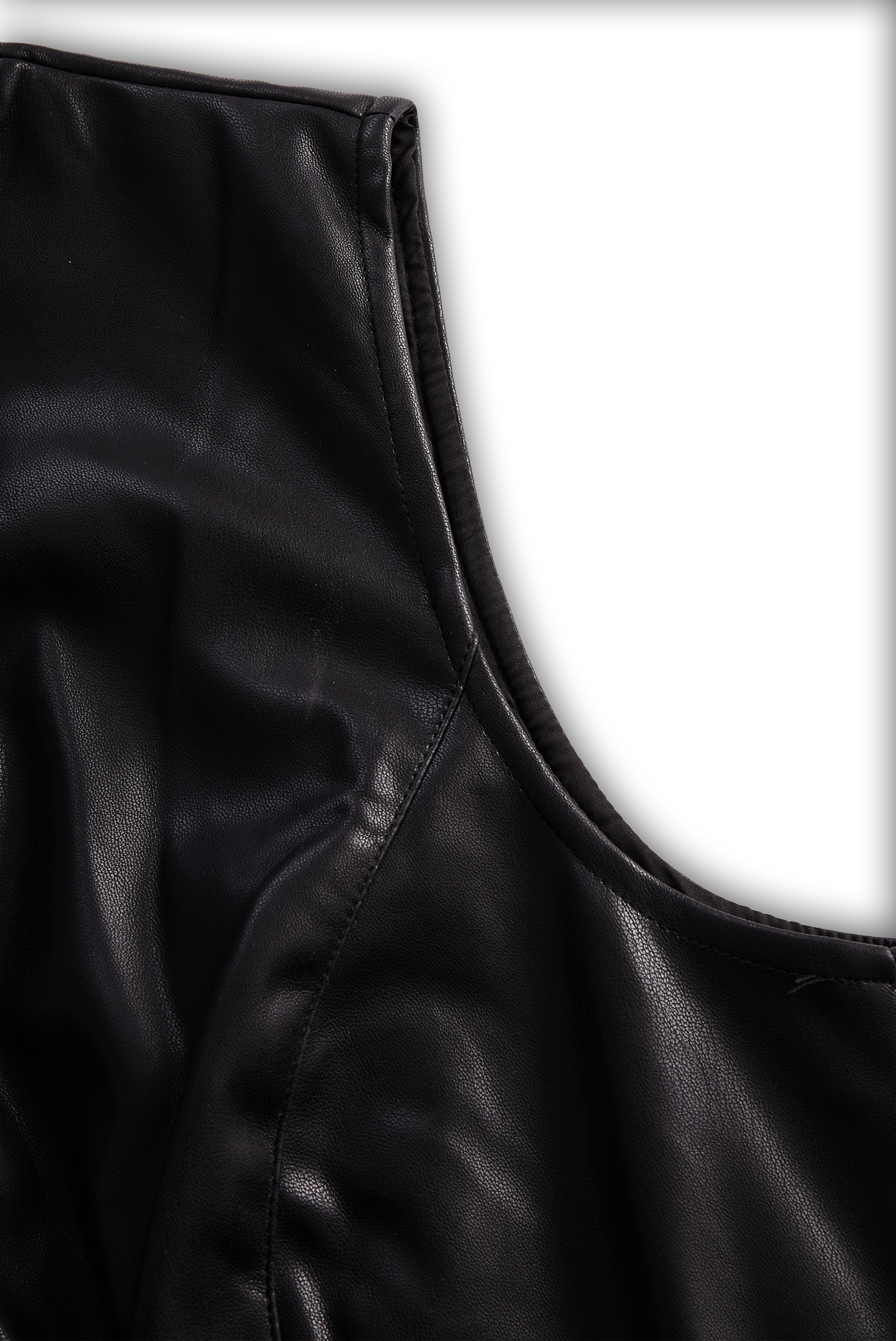 Sleeveless Faux Leather Zippered Romper | Elegant Women's Dress