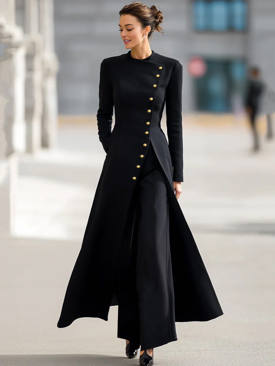 Elegant Long Blazer And Trousers Set | Elegant Women's Dress