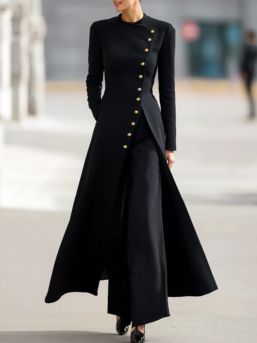 Elegant Long Blazer And Trousers Set | Elegant Women's Dress