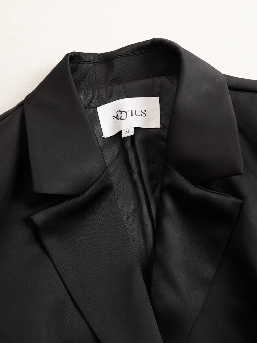 Elegant Tailored Blazer Panel Lace Gown Set | Elegant Women's Dress