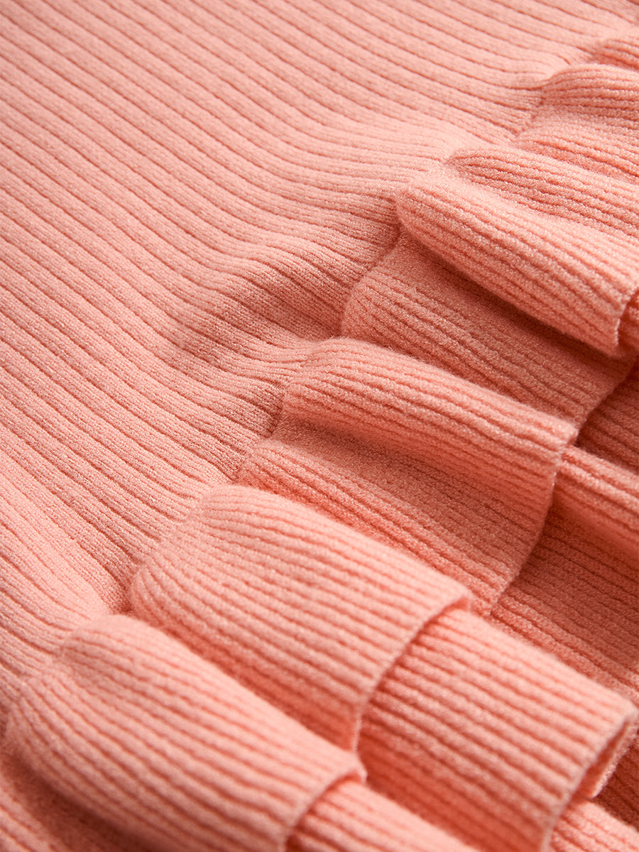 Sweetheart Ruffle Hem Ribbed Knit Mini Dress | Elegant Women's Dress