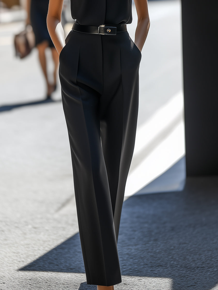 Sophisticated Sleeveless Tailored Jumpsuit | Elegant Women's Dress