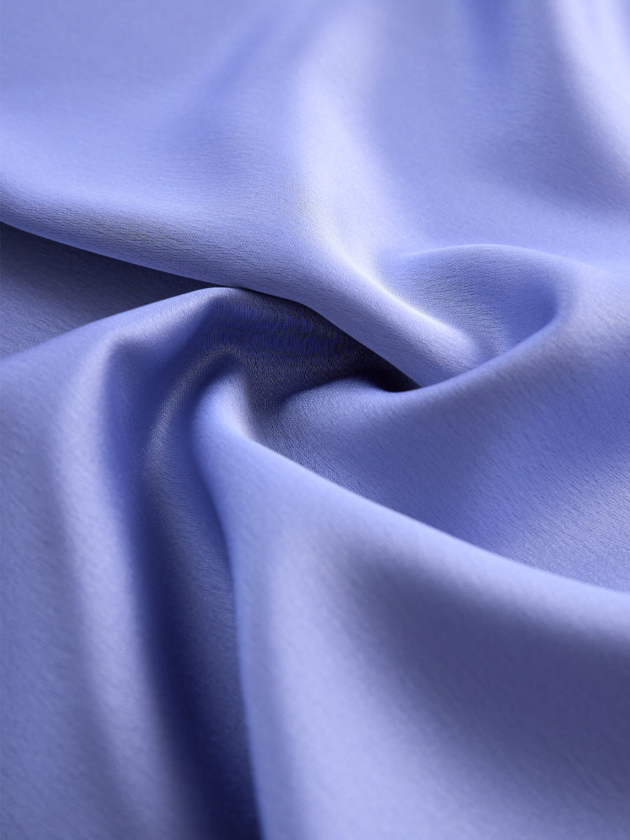 Sophisticated Cross-Neck Gathered Satin Blouse | Elegant Women's Dress