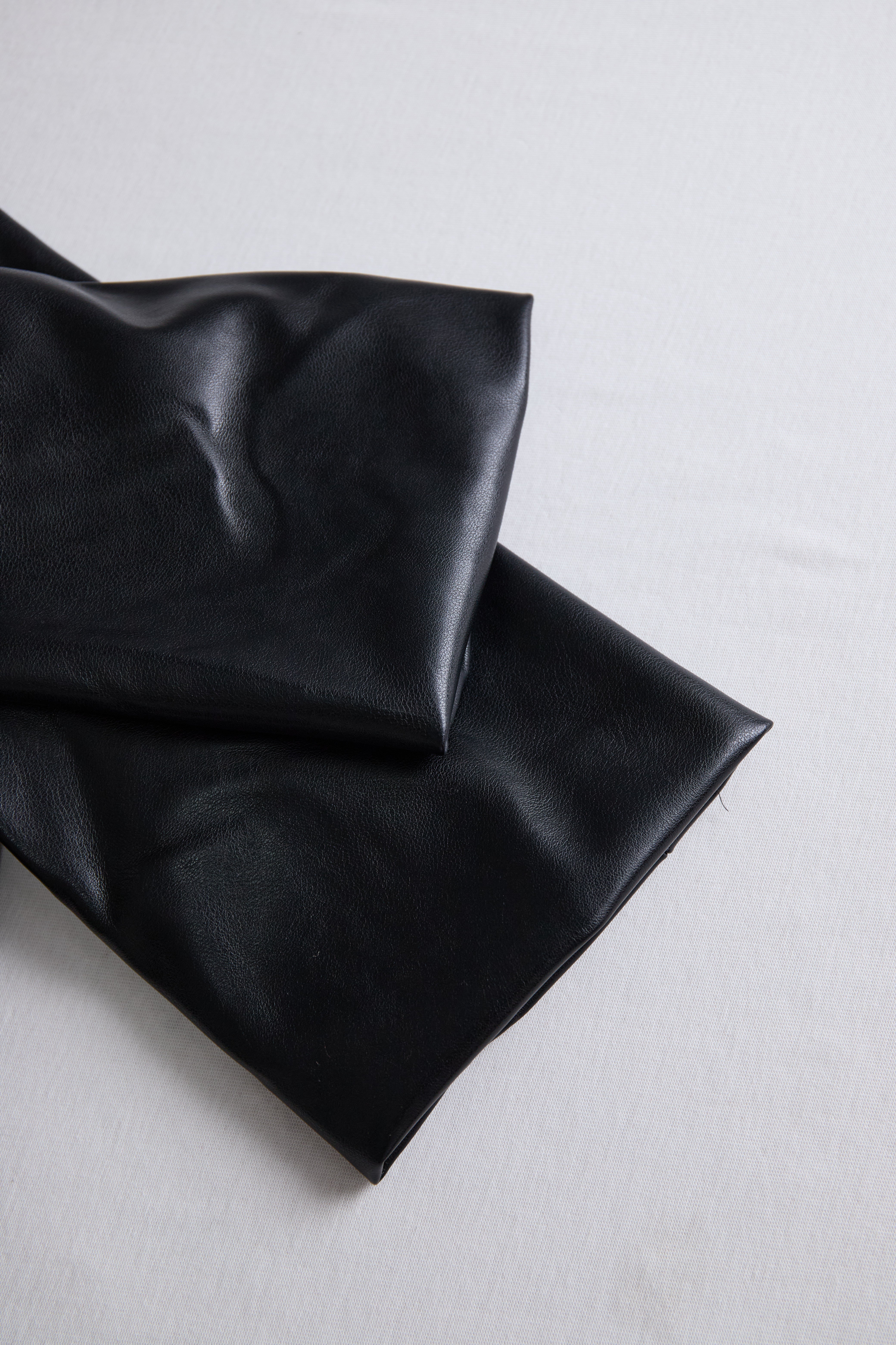 Sleek Black Faux Leather Wrap Mini Dress | Elegant Women's Dress