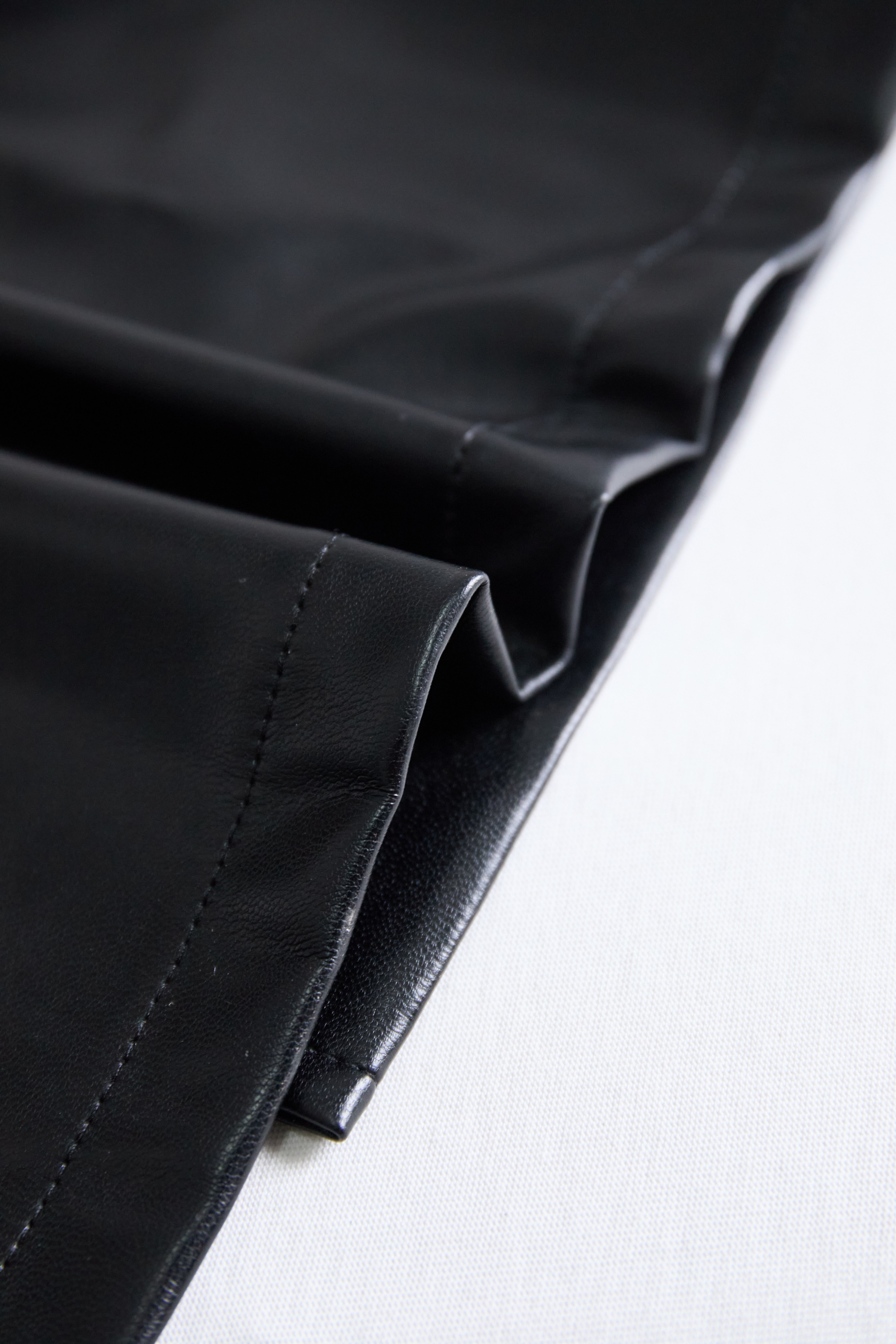 Sleek Black Faux Leather Sleeveless Midi Dress | Elegant Women's Dress