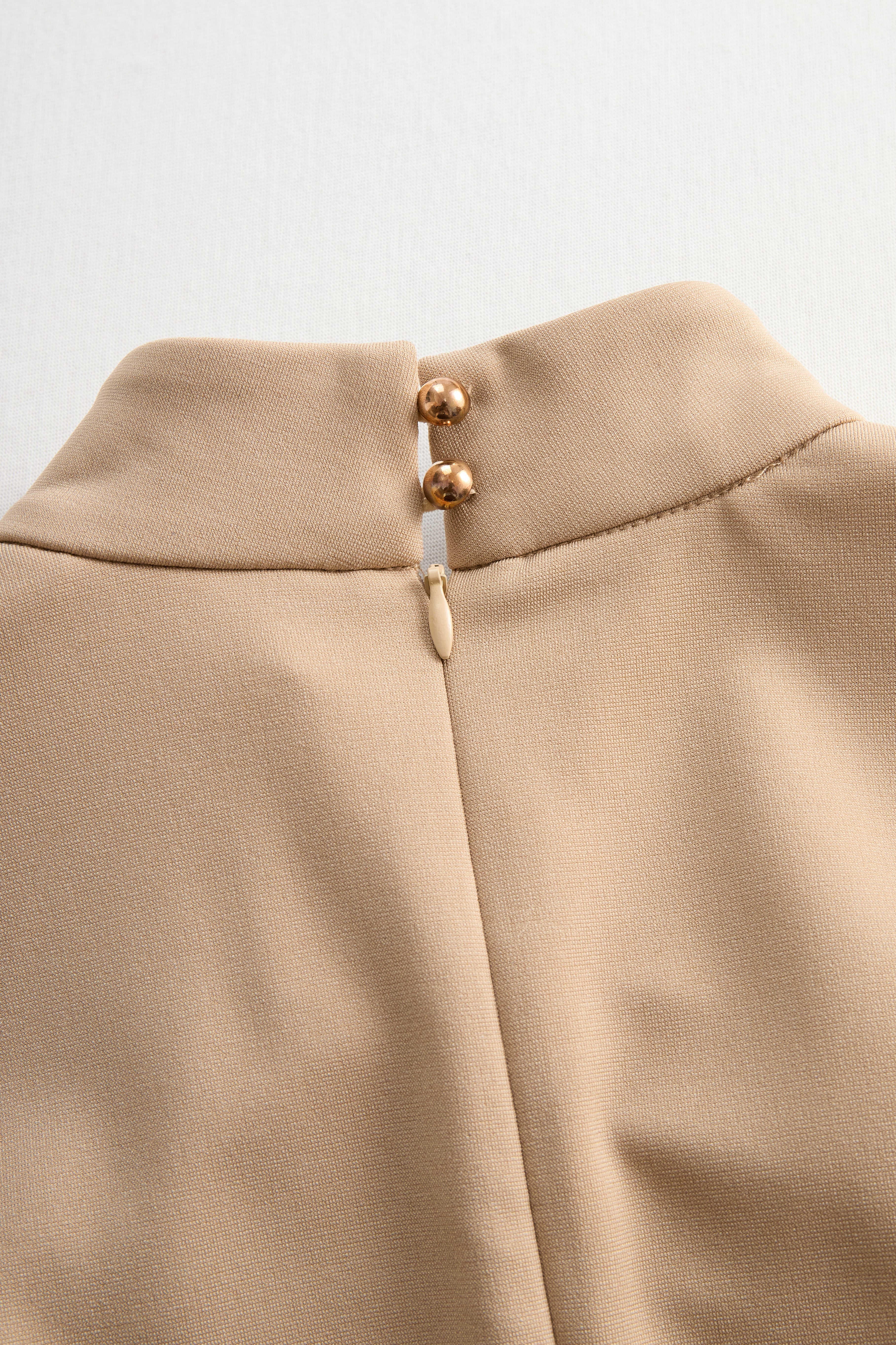 Sophisticated Beige Belted Dress | Elegant Women's Dress