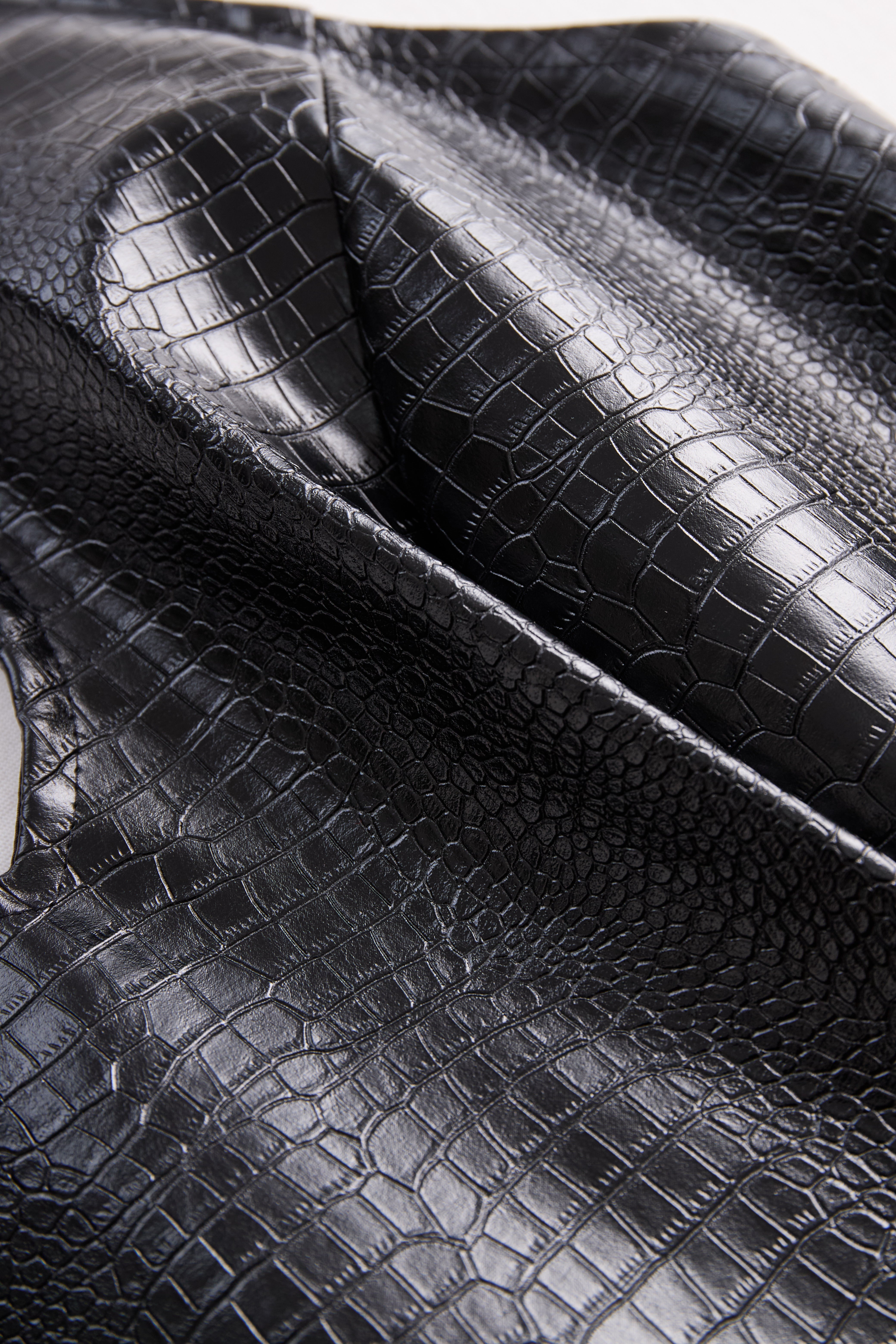 Chic Croc-Effect Faux Leather Halter Mini Dress | Elegant Women's Dress