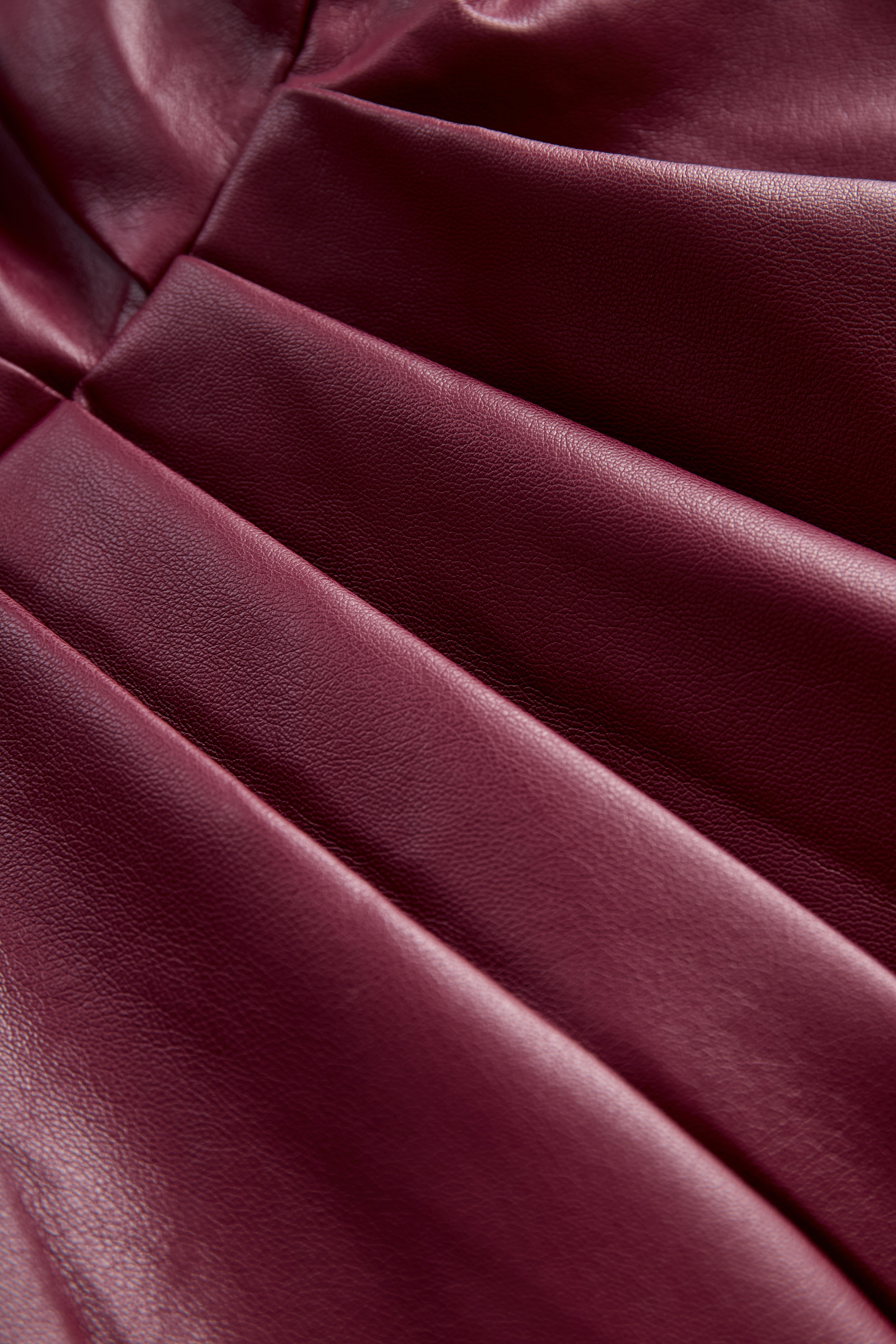 Chic Burgundy Leather Dress | Elegant Women's Dress