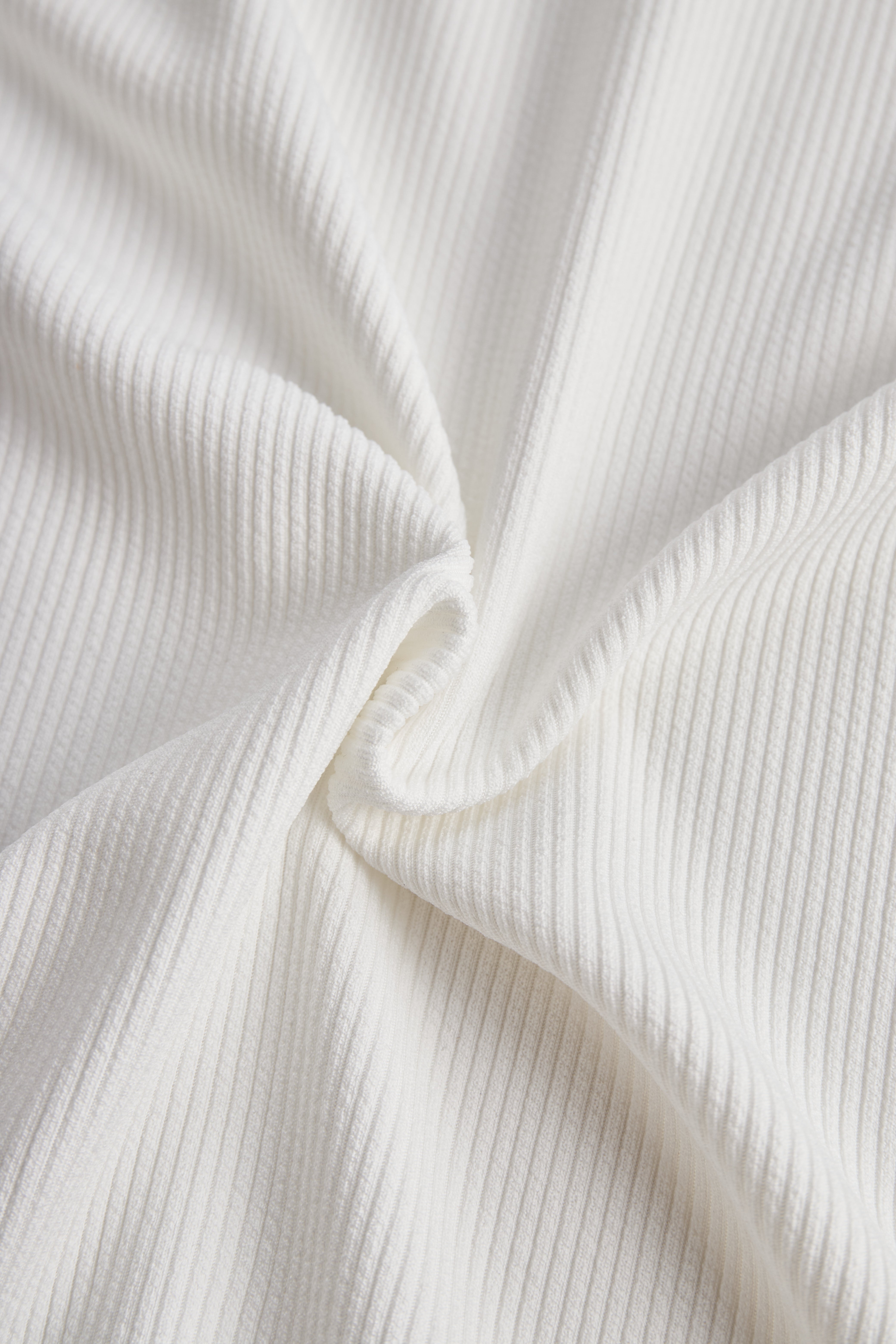 White Ribbed Skater Mini Dress | Elegant Women's Dress