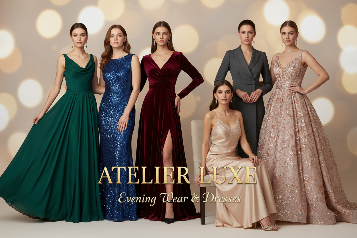 gere um banner profissional, para minha loja , shopify, a loja é de vestido , ele tem que ter um tom elegante glamuroso tem que ser varias mulheres bannes profissional